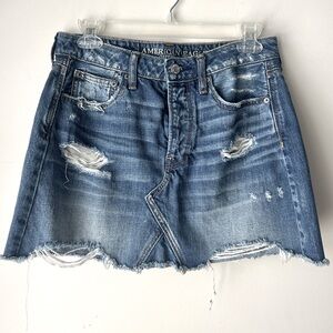 American Eagle Hi-Rise Festival Mini Denim Skirt Women Size 6